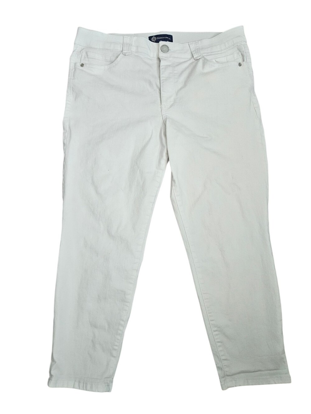 Democracy Ab Solution Womens White Cropped Jeans Sz 16p Stretch‎ Coastal Classic